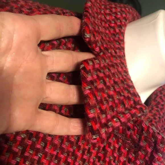 Harris tweed 100% Virgin Handwoven Scottish wool coat-Med. Red/pink multi - Picture 4 of 8